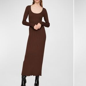 CLEA Palmer Scallop-Trim Knit Maxi Dress